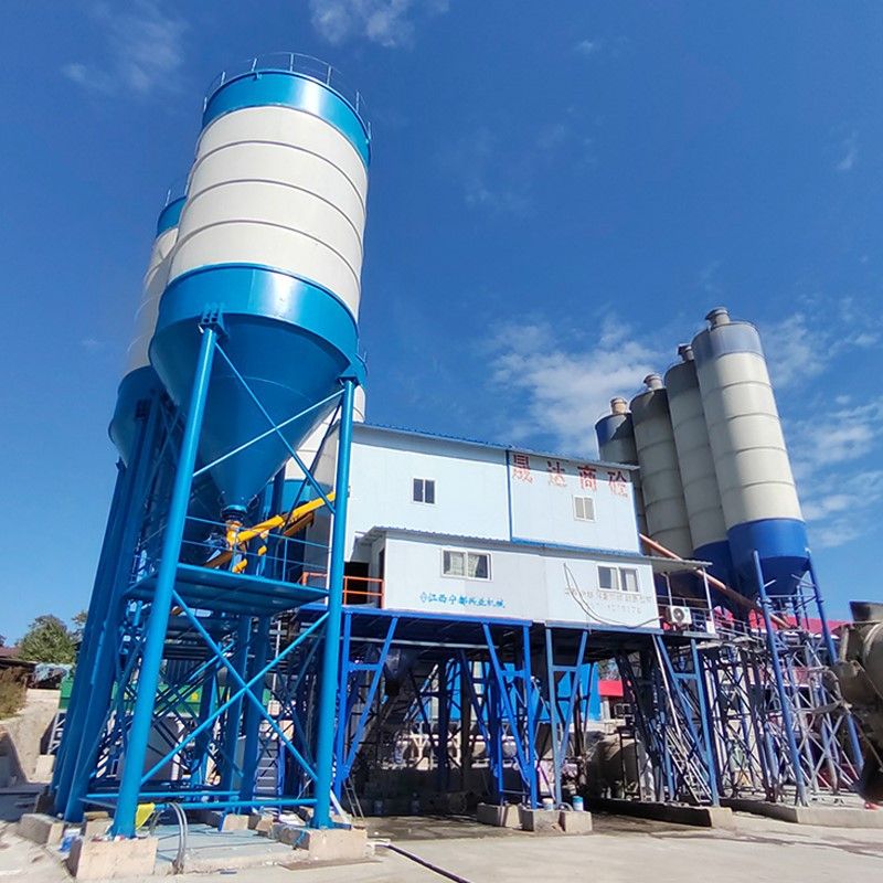Dual-mixer HZS stationary concrete plant configuration for high-volume redundancy