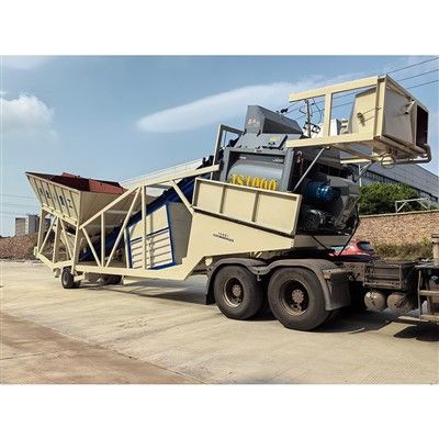 YHZS series mobile concrete batching plant with integrated chassis and aggregate bins